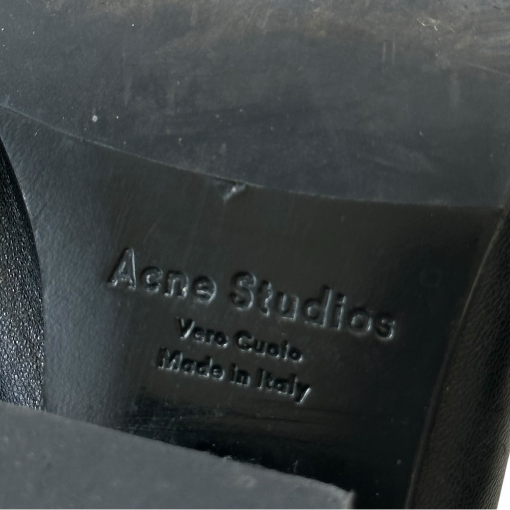 Acne Studios • Karmir Studded Croc-effect Leather Mules In Black - Picture 13 of 14